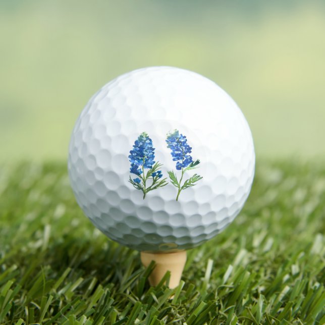 Pelotas De Golf Bluebonnets Texas Blue Floral Golfer acuarela (Camiseta in situ)
