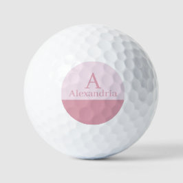 Pelotas De Golf Blush Dusty Pink Monogram Initial Name Minimal