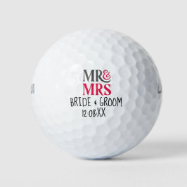 Pelotas De Golf Boda Bride & Groom Sr. y Sra.