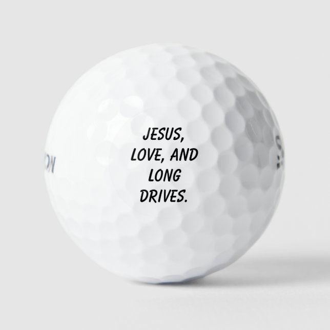 Pelotas De Golf boda cristiano "Jesús, amor y conductores largos" (Anverso)