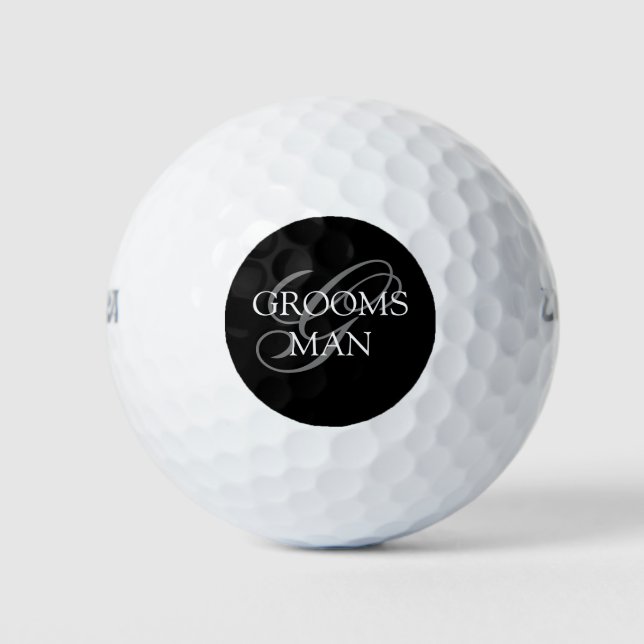 Pelotas De Golf Boda de monograma de Groomsmen (Anverso)