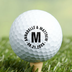Pelotas De Golf Boda de Monograma de Pareja Personalizada