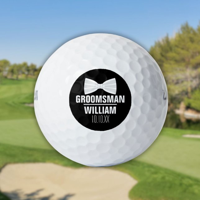 Pelotas De Golf Boda de Padrino de Boda Personalizada (Custom Best Man Groomsman Wedding Golf Balls)