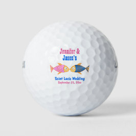 Pelotas De Golf Boda Favor Fish Beach Destino Tropical