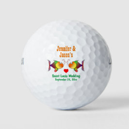 Pelotas De Golf Boda Favor Fish Beach Destino Tropical