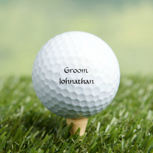 Pelotas De Golf Boda Groom Black and White Custom Name Gifts