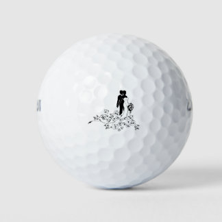 Pelotas De Golf Boda Novia y Groom Concepto Silhouette