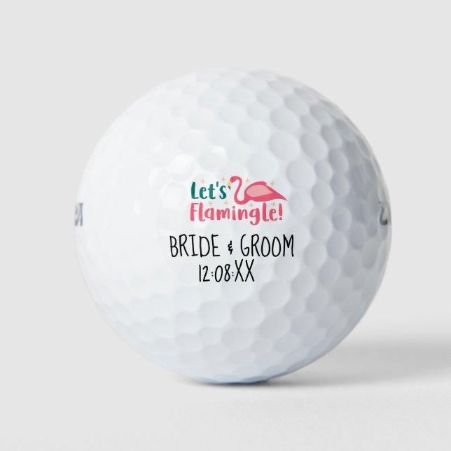 Pelotas De Golf Boda Novia y Groom Let's Flemingale (Anverso)