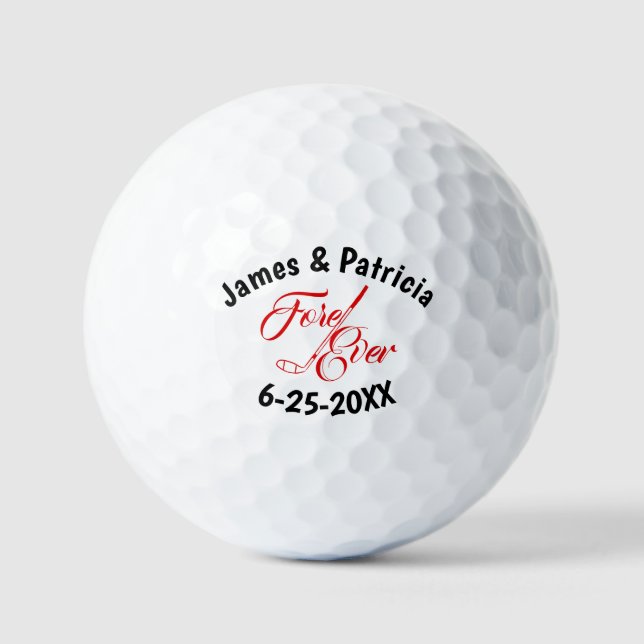 Pelotas De Golf Boda para Siempre Personalizado  (Anverso)