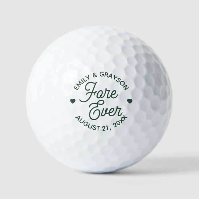 Pelotas De Golf Boda Personalizada para Siempre (Anverso)