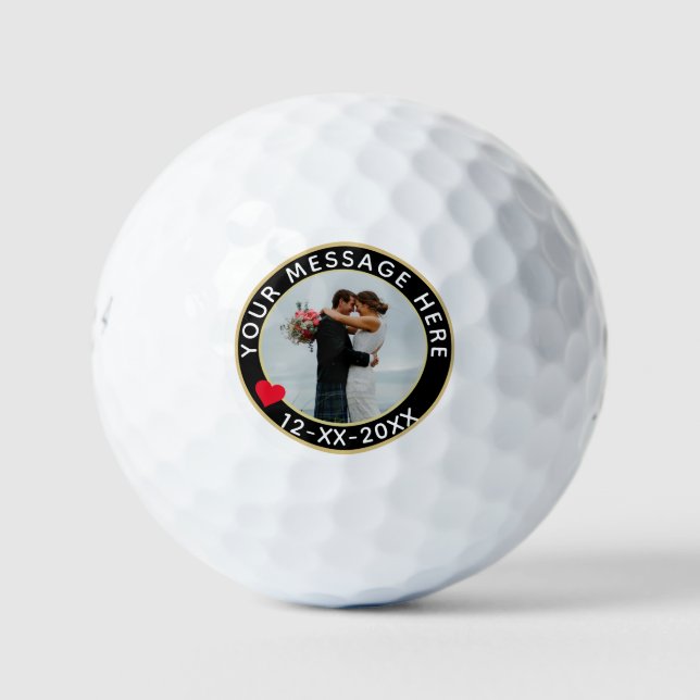 Pelotas De Golf Boda personalizado o foto de Personalizado de aniv (Anverso)