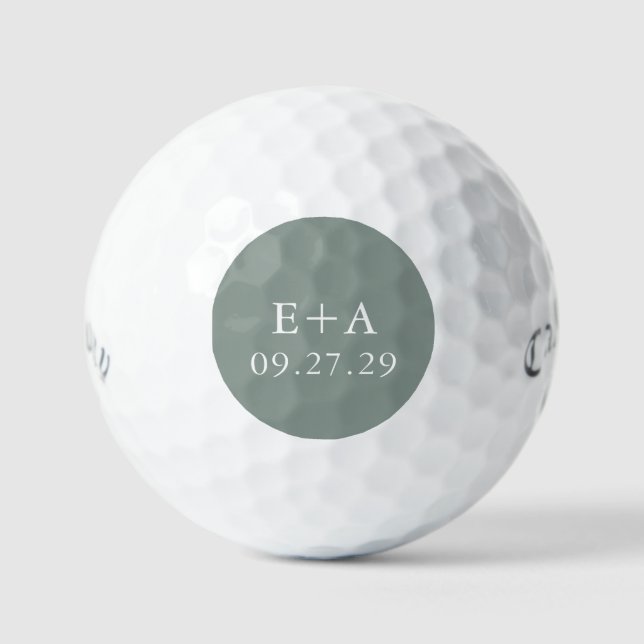 Pelotas De Golf Boda verde de aceituna sabrosa personalizado (Anverso)