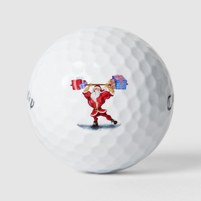 Pelotas De Golf Bodybuilder Santa Funny Navidades Golf Balls (Anverso)