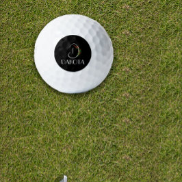 Pelotas De Golf Boho acuarela monograma D negro