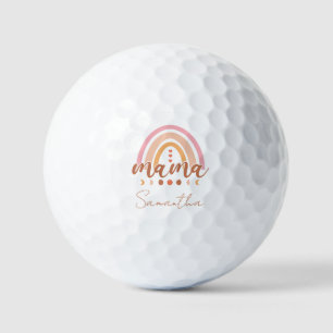 Pelotas De Golf Boho Rainbow Mama con las fases lunares