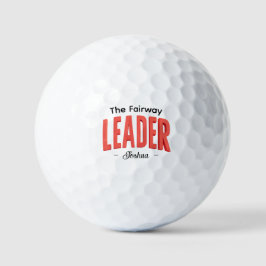 Pelotas De Golf Bold Red LEADER Text Graphic 