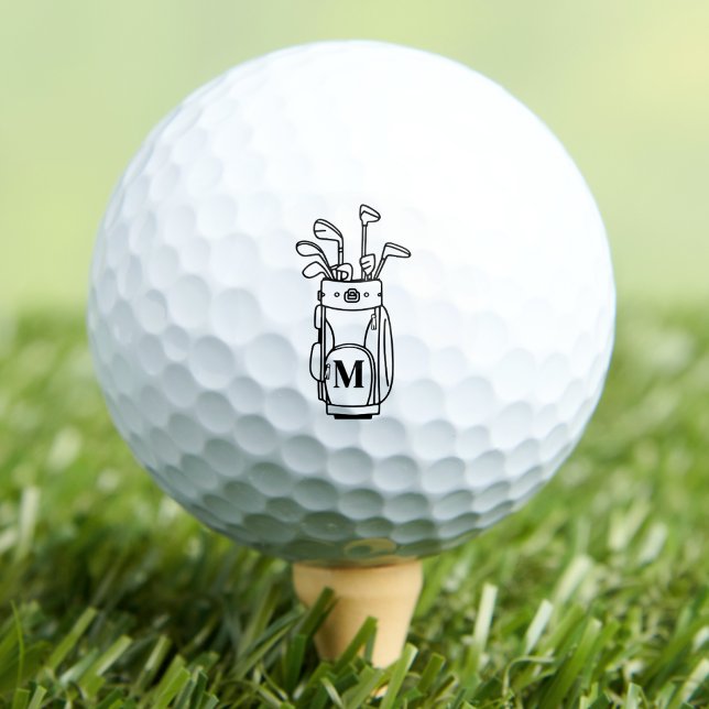 Pelotas De Golf Bolsa de golf de Monograma (Monogram Golf Bag Golf Balls)