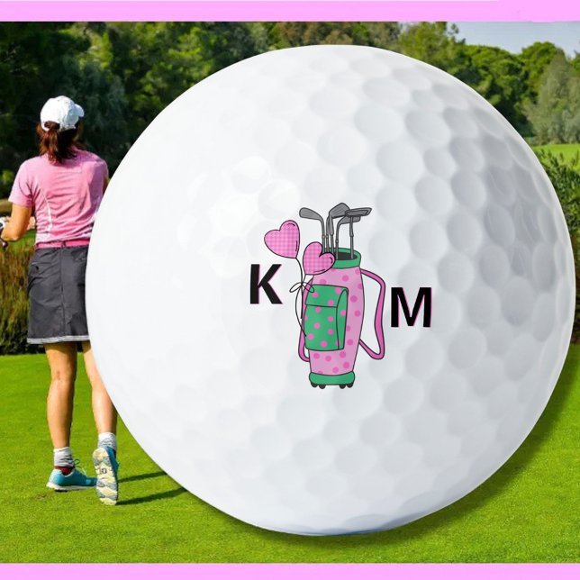 Pelotas De Golf Bolsa de Golf Rosa Encantadora Personalizada con M (Subido por el creador)