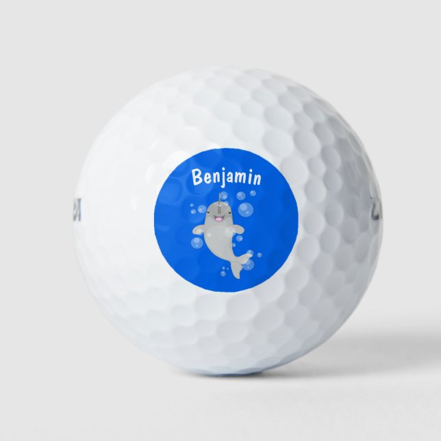 Pelotas De Golf Bombillas de narguile alegres, ilustracion persona (Anverso)