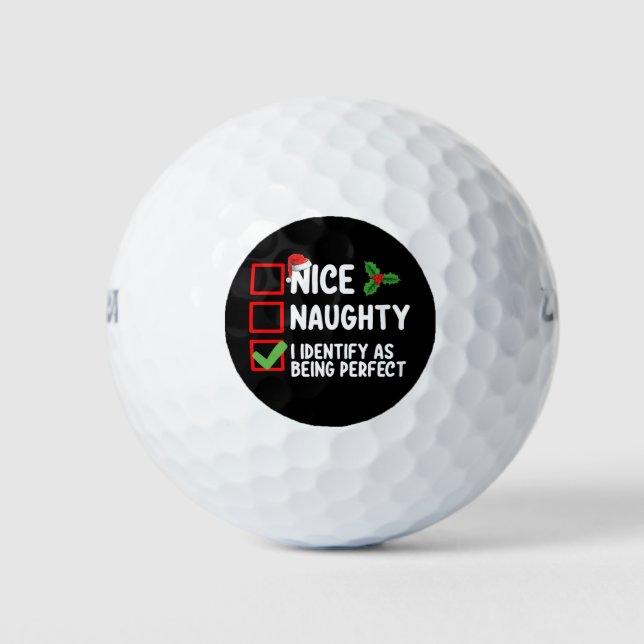 Pelotas De Golf Bonita traviesa que identifico como Navidades perf (Anverso)