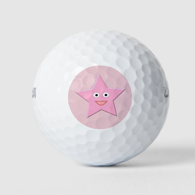 Pelotas De Golf Bonito Estrella Rosa (Anverso)