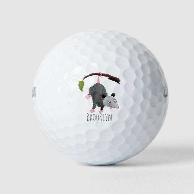 Pelotas De Golf Bonito opossum colgando de un personalizado de suc (Anverso)