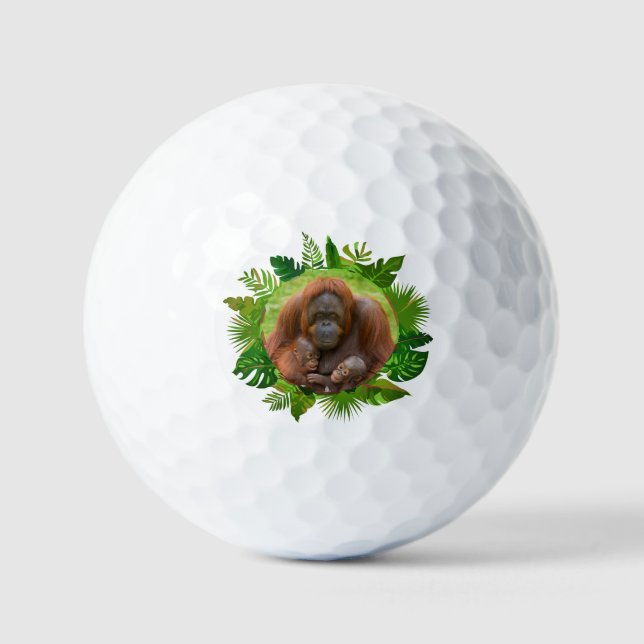 Pelotas De Golf Bono de familia de Orangutan (Anverso)