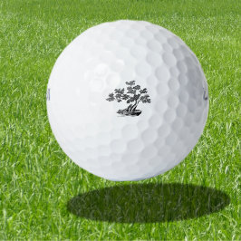 Pelotas De Golf Bonsai - Estilo chino - blanco y negro
