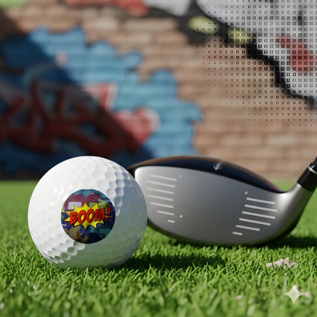 Pelotas De Golf ¡Boom! Desate tu giro con energía de cómics audaz (Subido por el creador)