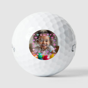 Pelotas De Golf Borde de foto de la corona de la princesa púrpura
