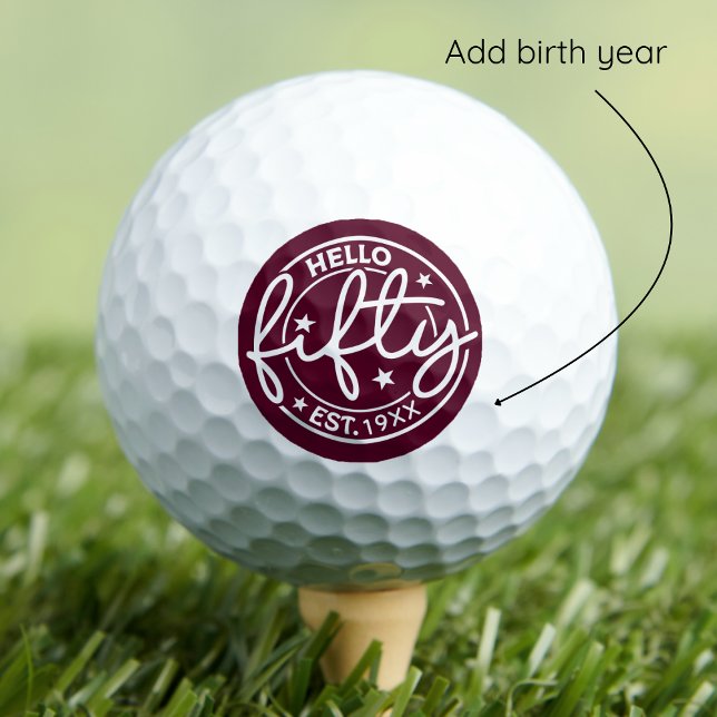 Pelotas De Golf Borgoña Hola 50 años (Subido por el creador)