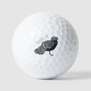 Pelotas De Golf Bornean peacock-pheasant bird cartoon illustration
