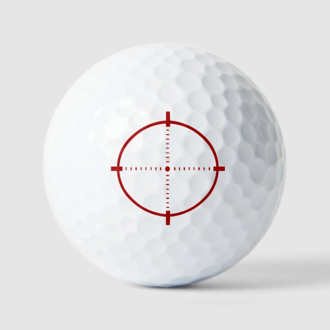 Pelotas De Golf Botón de objetivo de cruz roja (Anverso)