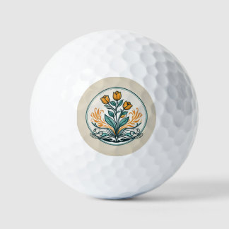 Pelotas De Golf botón Floral naranja