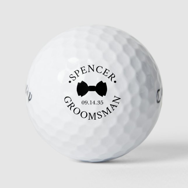 Pelotas De Golf Bow Tie Groomsman (Anverso)