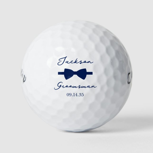 Pelotas De Golf Bow Tie Groomsman (Anverso)