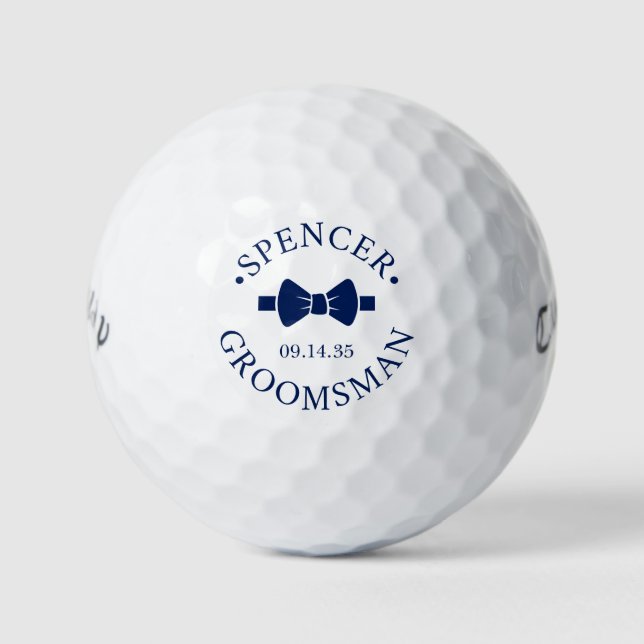Pelotas De Golf Bow Tie Groomsman (Anverso)