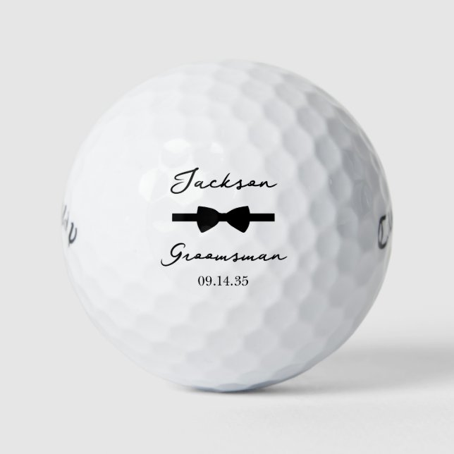 Pelotas De Golf Bow Tie Groomsman (Anverso)