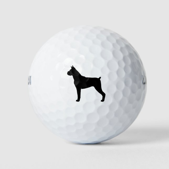 Pelotas De Golf Boxer Dog Silhouette (Anverso)