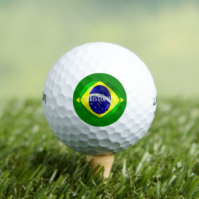 Pelotas De Golf Brazilian Flag Design (Camiseta in situ)