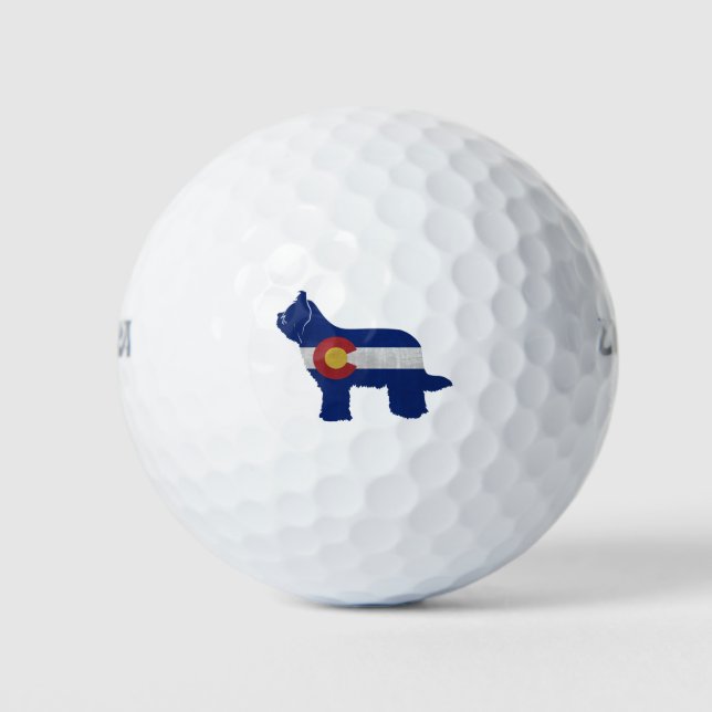 Pelotas De Golf Briard Dog Raza Bandera Colorado Silhouette (Anverso)