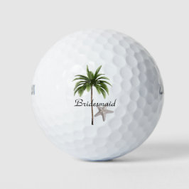 Pelotas De Golf Bridesmaid Beach Palm Tree Boda Golf Balls