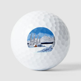 Pelotas de Golf Brillantes de Invierno Nevado
