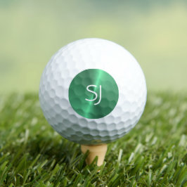 Pelotas De Golf Brillo verde monograma metalizado
