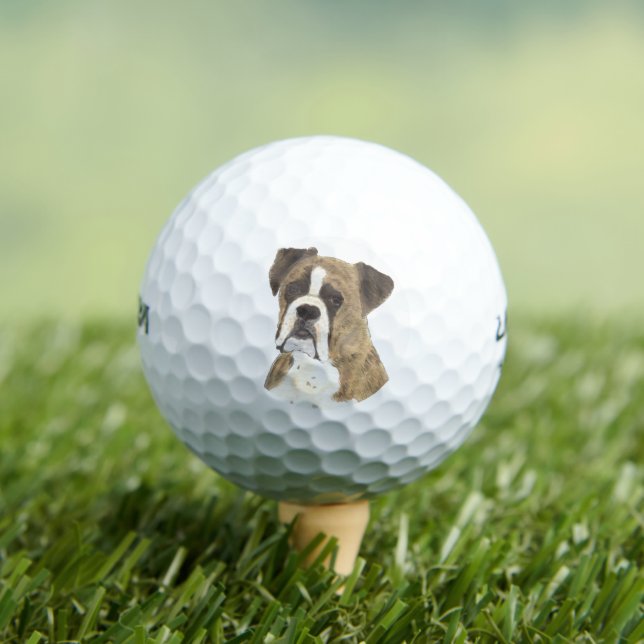 Pelotas De Golf Brindle and White Boxer Dog (Camiseta in situ)