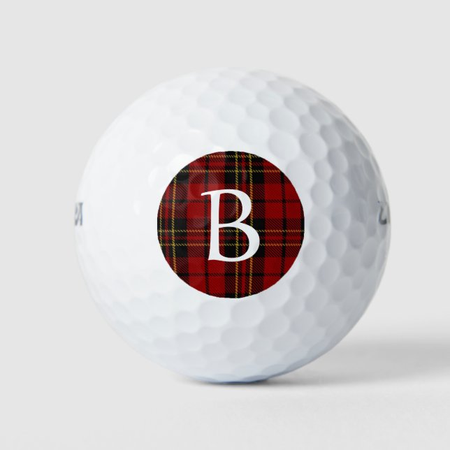 Pelotas De Golf Brodie Plaid Personalizado Monogram Balls (Anverso)
