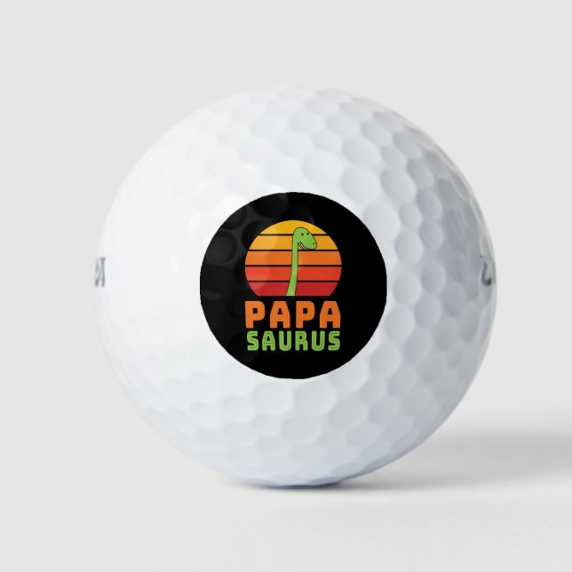 Pelotas De Golf Brontosaurio Papasaurio Día del Padre (Anverso)
