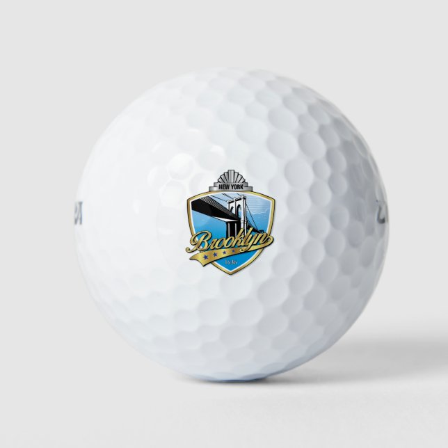 Pelotas De Golf Brooklyn Design Gold (Anverso)