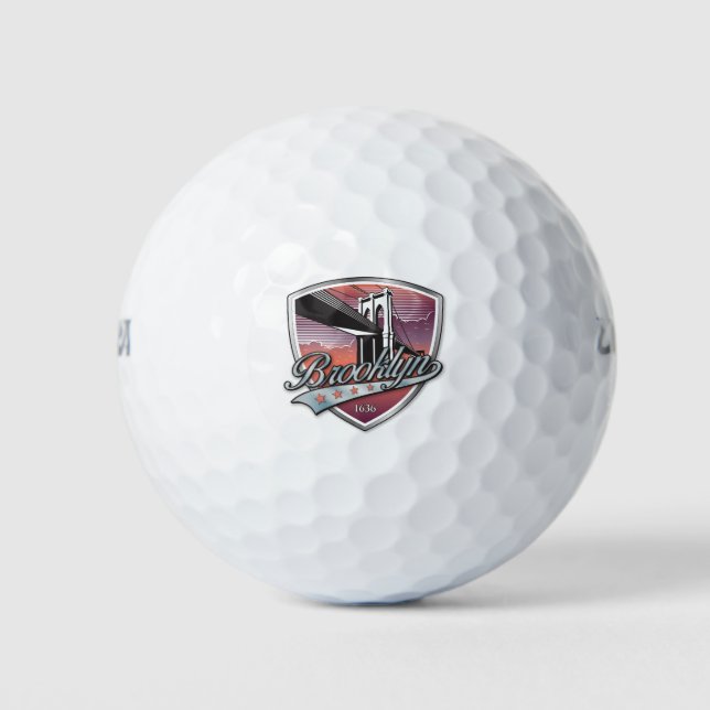 Pelotas De Golf Brooklyn Design Silver (Anverso)