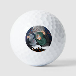 Pelotas De Golf Bruja espeluznante y casa embrujada de Halloween�